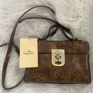 Patricia Nash Carisbrooke Owl Print Leather Handbag Satchel NWT and Dust Bag